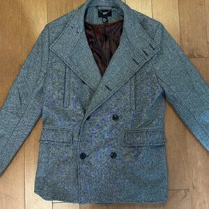 H&M Mens Gray Double Breasted Wool Blend Coat size 40R